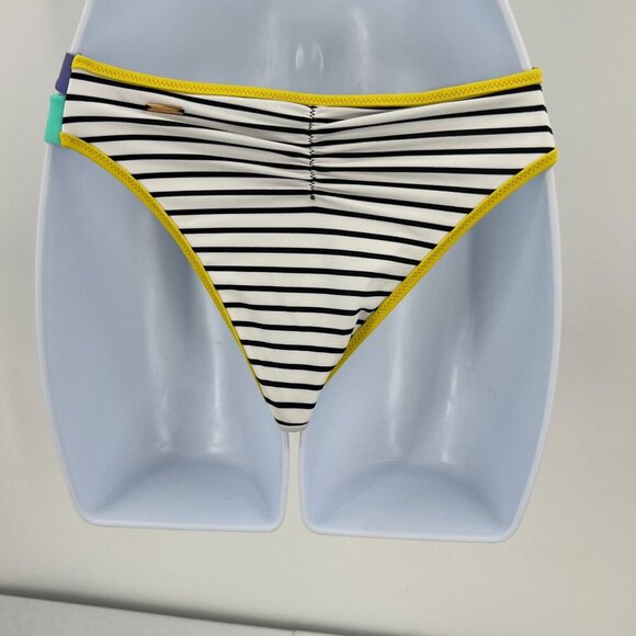 NWT VS Swim Hottie Set 32D M Push Up Bikini Black Stripe Neon Colorblock Itsy - Picture 11 of 14